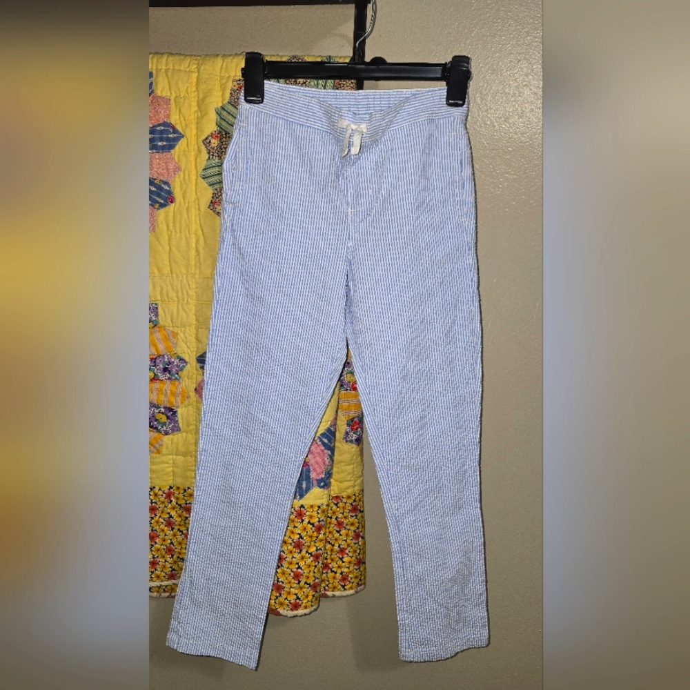 Blue and White Searsucker Pants